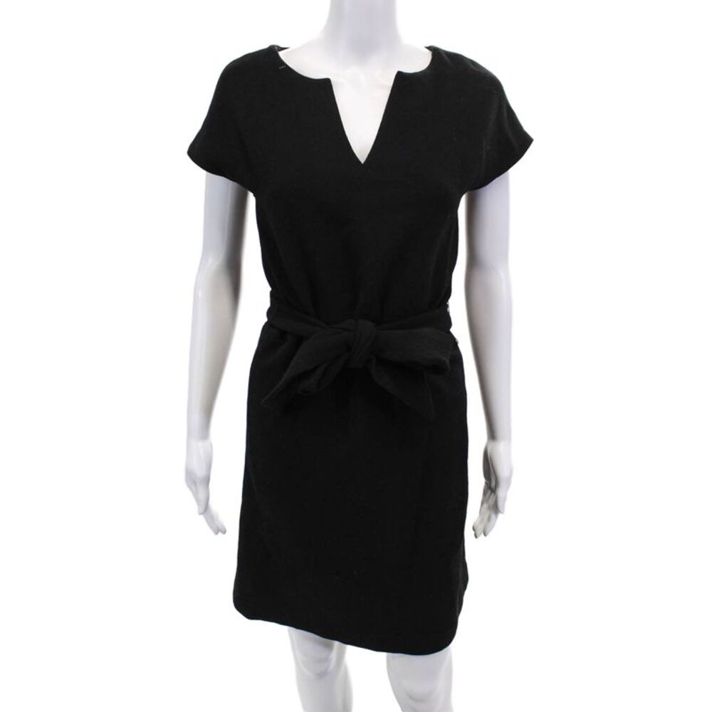 Vanessa Fox Womens Zipped Short Sleeve Dress Black Size 2